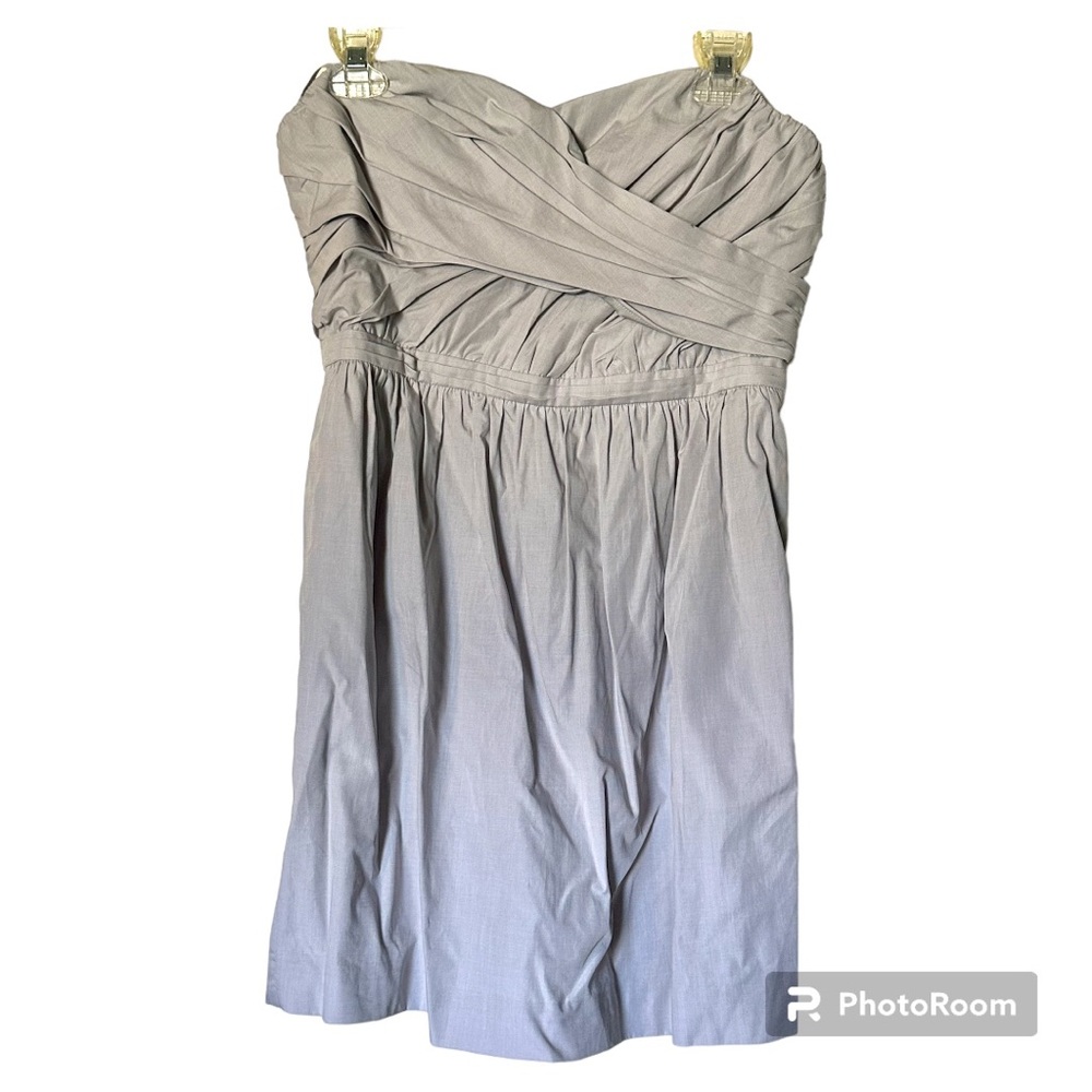 J Crew Grey Strapless Cocktail Dress